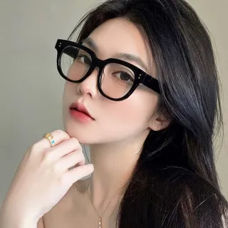 【SUNS】時尚濾藍光眼鏡 ins粗框 素顏神器 百搭不挑臉型 抗紫外線UV400 S128(阻隔藍光/保護眼睛)