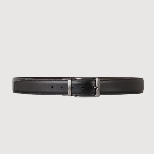 【BRAUN BUFFEL 德國小金牛】商務型男 簡約造型穿針式皮帶-銀色(BF24S-RO227T42-SNK) 送禮推薦