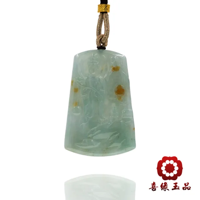 【喜緣玉品】觀音 天然翡翠A貨 如意觀音玉墜 (開運風水)(直)