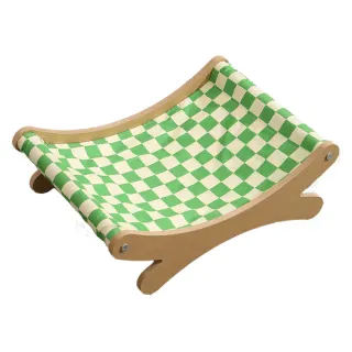 【Pet’s Need 霈尼】設計款寵物吊床-綠格紋布(寵物吊床、貓窩)