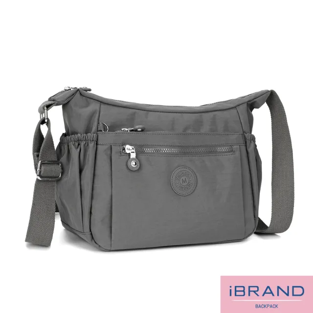 【iBrand】雙11 輕盈防潑水多口袋斜背包側背包(防水包 多色任選)