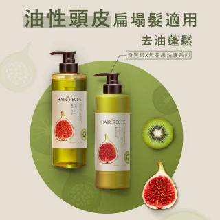 【Hair Recipe】綠茶柚子洗護髮組(洗髮精530ml+頭皮髮膜6入)髮的食譜/髮的料理