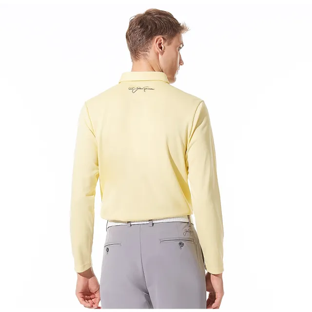 【Jack Nicklaus 金熊】GOLF男款吸濕排汗POLO衫/高爾夫球衫(黃色)
