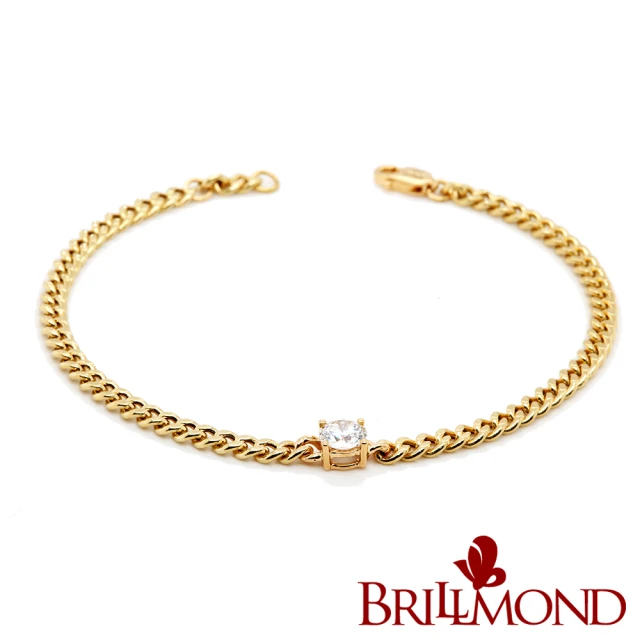 BRILLMOND JEWELRY GIA 天然鑽石手鍊 18K金 50分 D/VS2 3EX NONE 古巴鍊(D/VS2 3EX NONE)