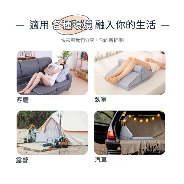 【旭】日本旭川人體工學多用途折折墊-2色可選(放鬆支撐墊/運動輔助墊/居家伸展墊/術後靠墊)