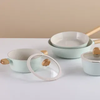 【NEOFLAM】momo獨家 韓國製Brote系列3鍋組-湯鍋+平底鍋+炒鍋(IH爐可用鍋/非鐵氟龍不沾塗層)