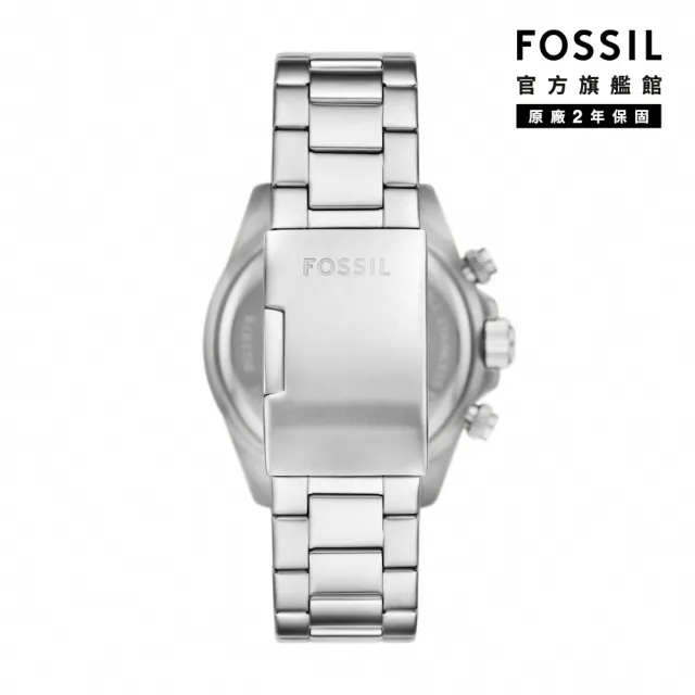 【FOSSIL 官方旗艦館】Autocross系列 引航深森三眼手錶 不鏽鋼鍊帶手錶 42MM(2色可選)