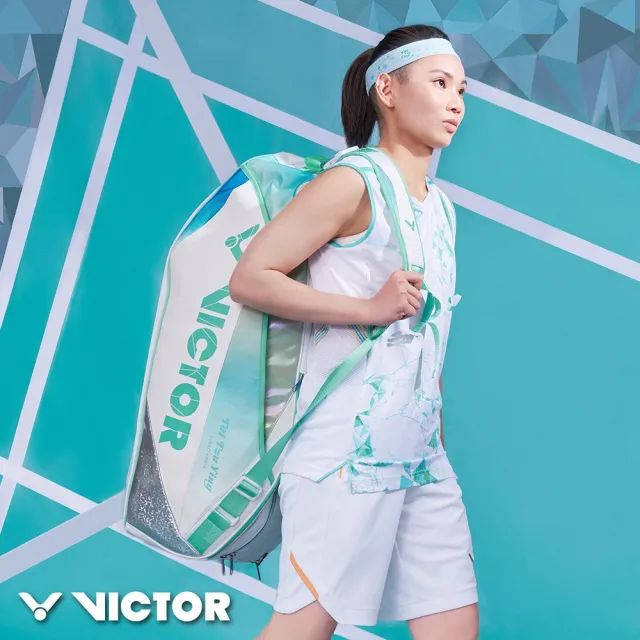 【VICTOR 勝利體育】戴資穎致敬系列 6支裝拍包(BR5233TTY AR 亮白/鸚鵡粉綠)