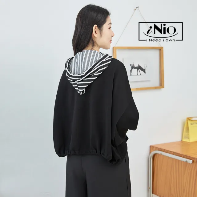【iNio 衣著美學】連帽外套 秋冬新品 現貨 抽繩 連帽 長袖外套 CDW4708