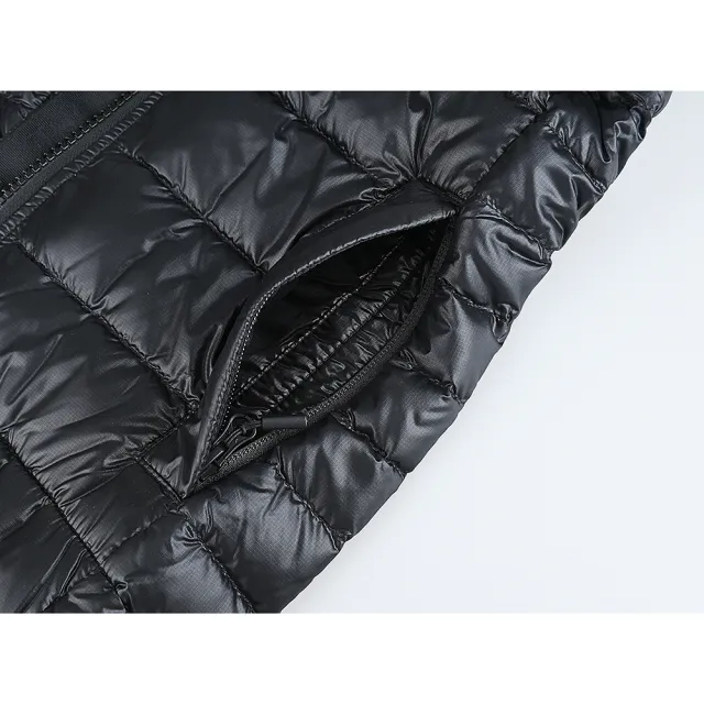 【CANADA GOOSE】CANADA GOOSE Cypress袖口黑色圓標LOGO刺繡設計聚醯胺輕量羽絨外套(女款/黑)