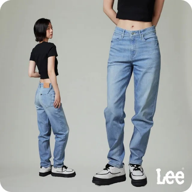 【Lee】女裝 牛仔褲 / 411 高腰舒適小直筒 淺藍洗水(LB41703595F)