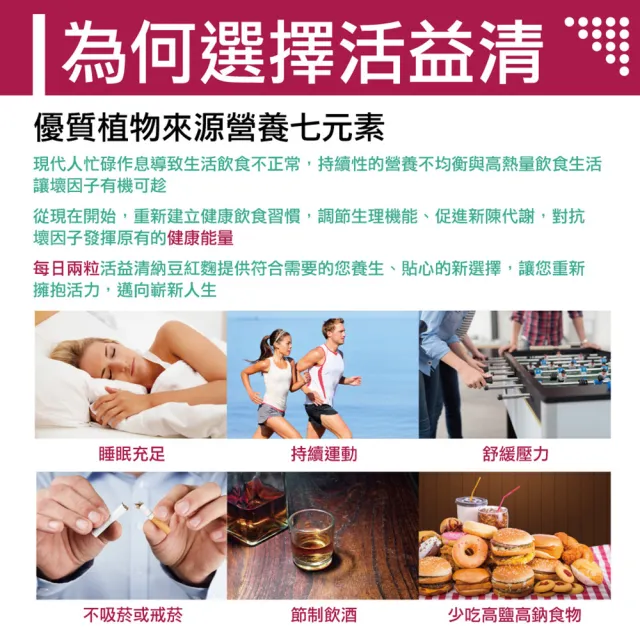 【多立康】活益清納豆紅麴養生植物膠囊2盒共120粒(DHA藻油/Q10/素食可用)