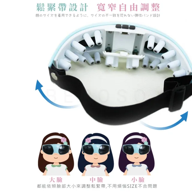 【Beroso 倍麗森】智能定時九段震動按摩舒壓眼罩A00017(按摩眼罩 震動眼罩 眼部按摩器 禮物)