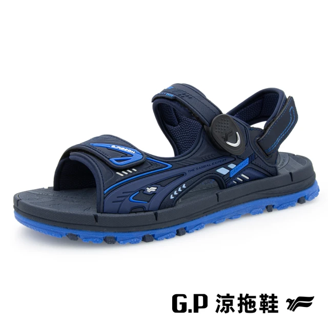 G.P 男款戶外越野舒適磁扣兩用涼拖鞋G9575-藍色(SIZE:37-44 共二色)