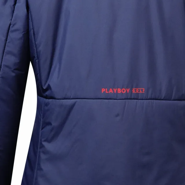 【PLAYBOY GOLF】女款車縫腰線防風防潑水鋪棉外套-深藍(GOLF/高爾夫/KC24213-58)