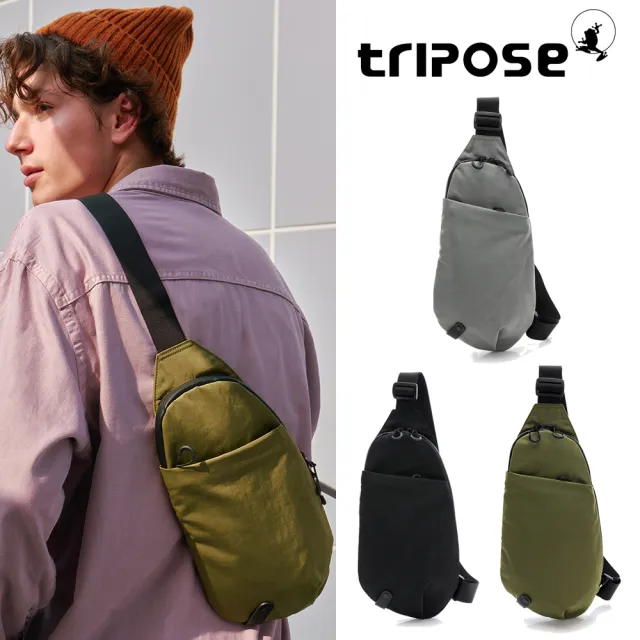 【tripose】REFLEC微皺尼龍輕量斜肩胸包(多色)