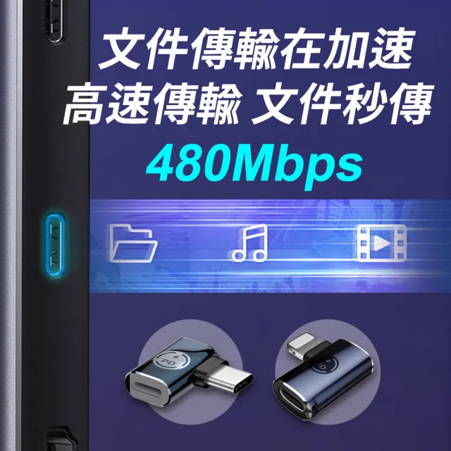 lightning母 轉 Type-C公轉接頭(蘋果15/16可用 彎頭轉接頭 傳輸轉接頭 充電線轉換頭)