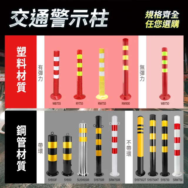 【MASTER】鋼管警示柱 黃黑色 超抗撞型 路障柱 隔離人行道 防護圍欄 618-SYB7504T(道路護欄 抗撞警示柱)