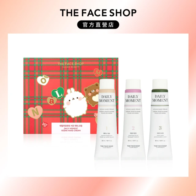 THE FACE SHOP 菲詩小舖 時光片刻純素護手霜 3入聖誕組-MOLANG萌浪限定版