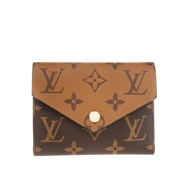 Louis Vuitton 路易威登 M81557 新款Victorine系列Monogram 帆布金釦三折暗釦短夾