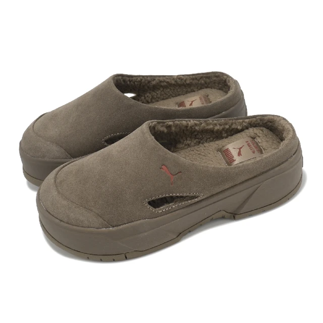 PUMA 穆勒鞋 CA. Mule FE Wns 女鞋 咖啡 棕 麂皮 絨毛 保暖 厚底 休閒鞋(398451-02)