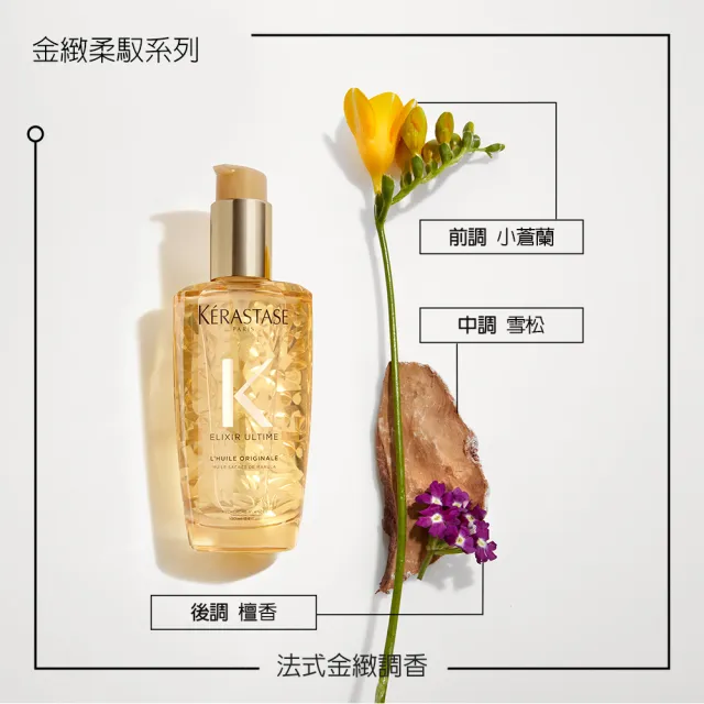 【KERASTASE 巴黎卡詩】金緻柔馭露100ml 買2送1(小金油/修護/柔順/光澤/護髮油/髮油/週年慶)