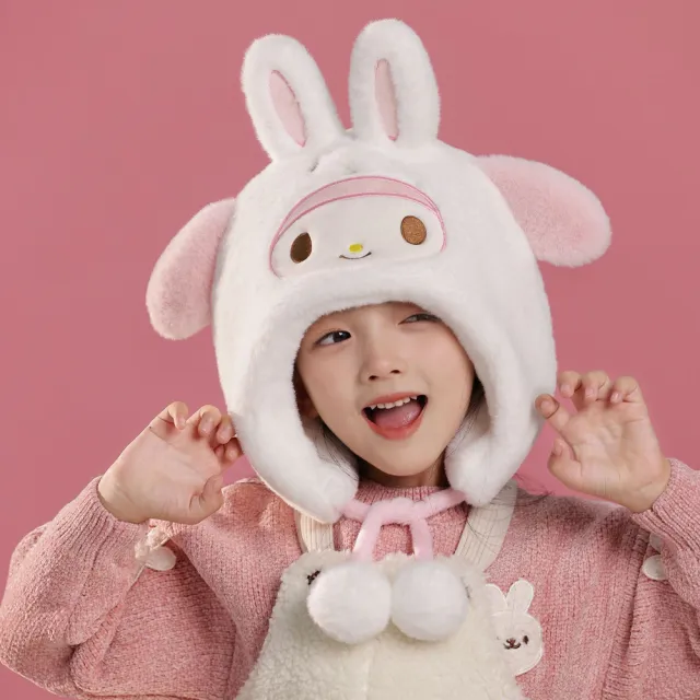【SANRIO 三麗鷗】酷洛米大耳狗美樂蒂立體兒童毛帽