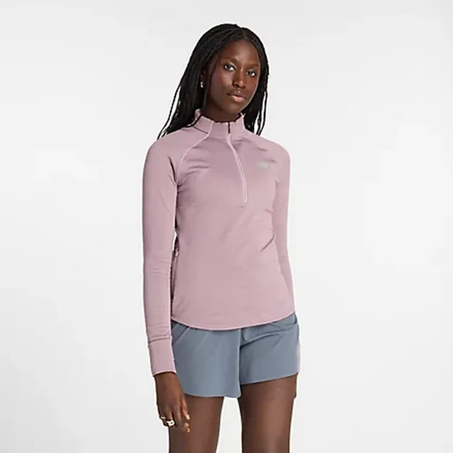 【NEW BALANCE】NB 長袖上衣 長袖上衣 休閒上衣 大學T 女款 紫色(WT43200IWH-F)