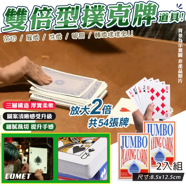 【COMET】雙倍大型撲克牌道具-2入組(活動道具 桌遊 趣味撲克牌 道具 大型撲克牌 巨大撲克牌 玩牌/4B21-2)