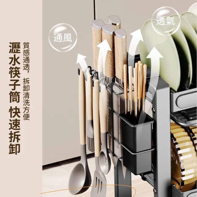 廚房水槽臺面瀝水碗架 餐具碗盤收納架(瀝水架/餐具收納架/瀝水籃/餐具置物架)