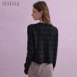【JESSICA】氣質甜美小方領緹花羊毛針織上衣外套J44502