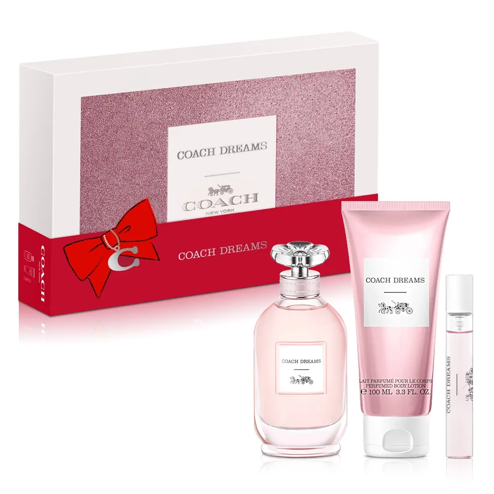 【COACH】逐夢女性淡香精禮盒-淡香精90ml+隨行香氛7.5ml+身體乳100ml(專櫃公司貨)