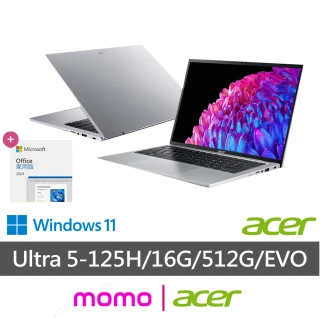 Acer 宏碁 Office2024★14吋Ultra 5輕薄AI筆電(Swift Go/EVO/SFG14-73-59JD/Ultra 5-125H/16G/512G/W11)