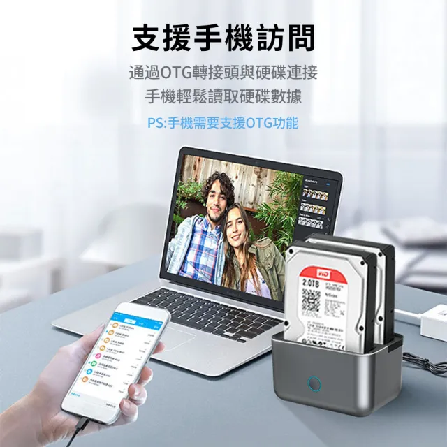 【GODO】USB3.0 Gen1 2.5/3.5吋SATA SSD硬碟拷貝機 雙槽移動硬碟外接盒 外置外接硬碟轉接盒 桌機筆電對拷機