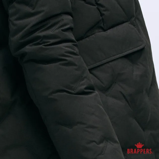 【BRAPPERS】女款 壓紋連帽羽絨外套(黑)