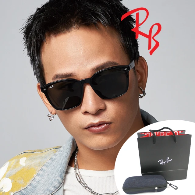 RayBan 雷朋 亞洲版 時尚偏光太陽眼鏡 黃奇斌-阿斌配戴偏光款 RB4392D 601/9A 黑框墨綠偏光鏡片 公司貨