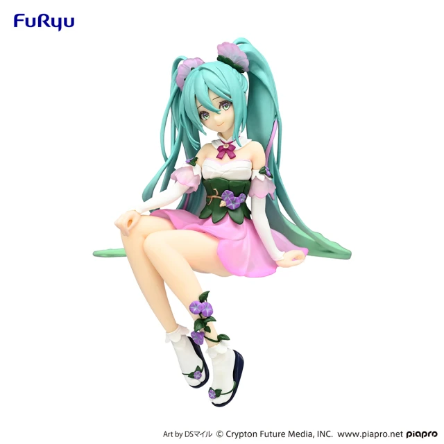 FuRyu 初音未來 牽牛花妖精泡麵蓋公仔 粉色Ver