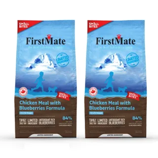 【第一饗宴】無穀低敏 雞肉藍莓全犬小顆粒1.8kg x2包(FirstMate WDJ 單一肉類蛋白 低GI 狗飼料)