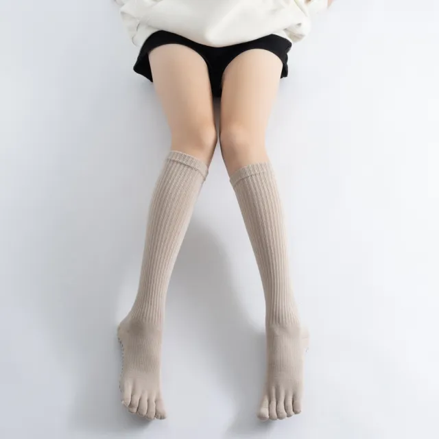 【BODYAIR】任2入 高筒穩定五指防滑瑜珈襪(透氣.舞蹈.長筒.運動.運動襪)