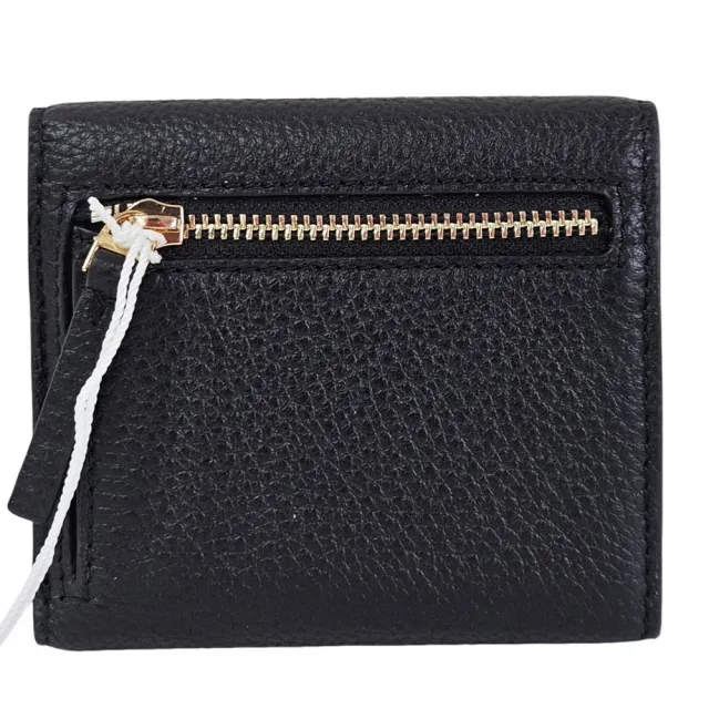 【TORY BURCH】TB Britten 金框簍空LOGO荔枝紋三折短夾(贈原廠紙袋送禮)