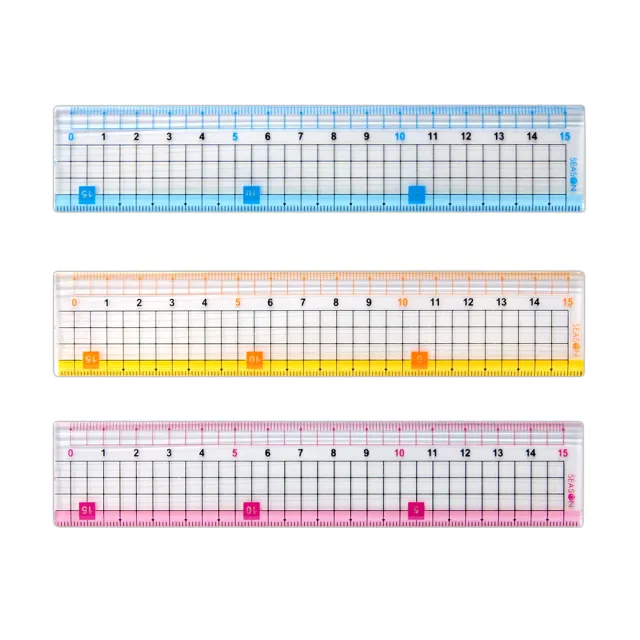 【SEASON 四季紙品禮品】功能尺15公分(雙邊測量 網格尺 SA0229)