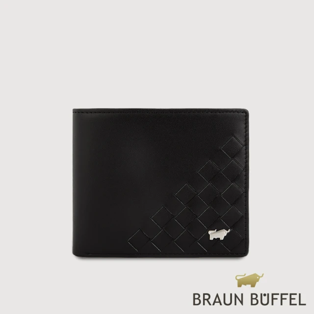 BRAUN BUFFEL 德國小金牛 台灣總代理 墨菲斯 4卡零錢袋皮夾-黑色(BF524-315-BK)