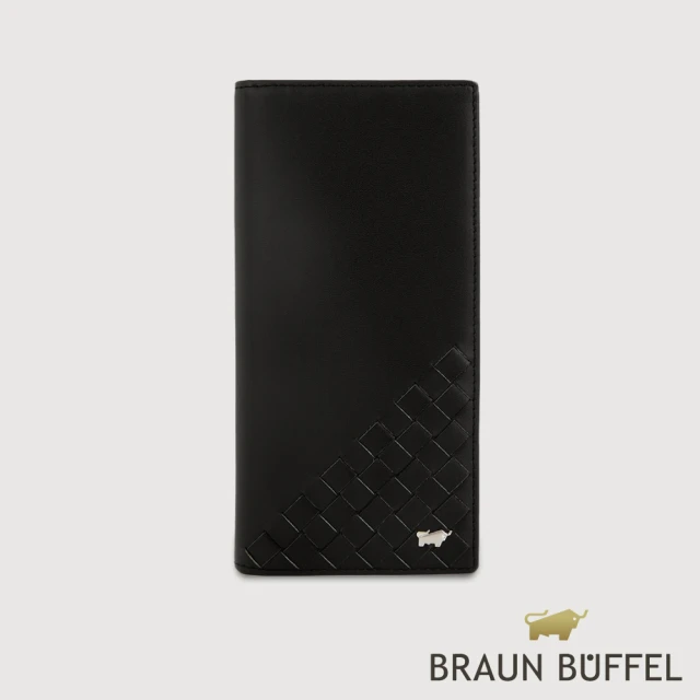 BRAUN BUFFEL 德國小金牛 台灣總代理 墨菲斯 14卡兩折長夾-黑色(BF524-621-BK)