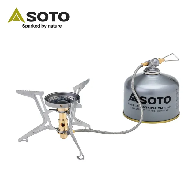 【SOTO】穩壓防風分離式登山爐/蜘蛛爐 SOD-331(大火力高山瓦斯爐 輕量防風抗低溫攻頂爐 可收折野營爐頭)