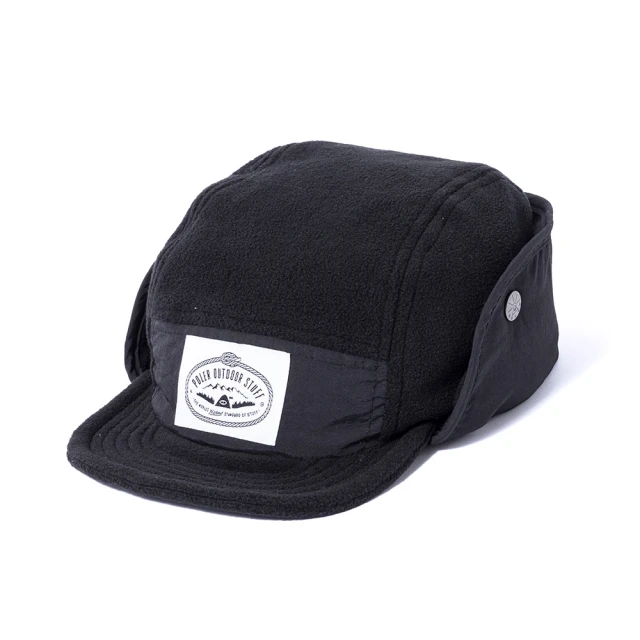 POLER STUFF 日本限定 LIGHT FLEECE FLAP CAP 輕量刷毛拚色遮耳帽(黑色)