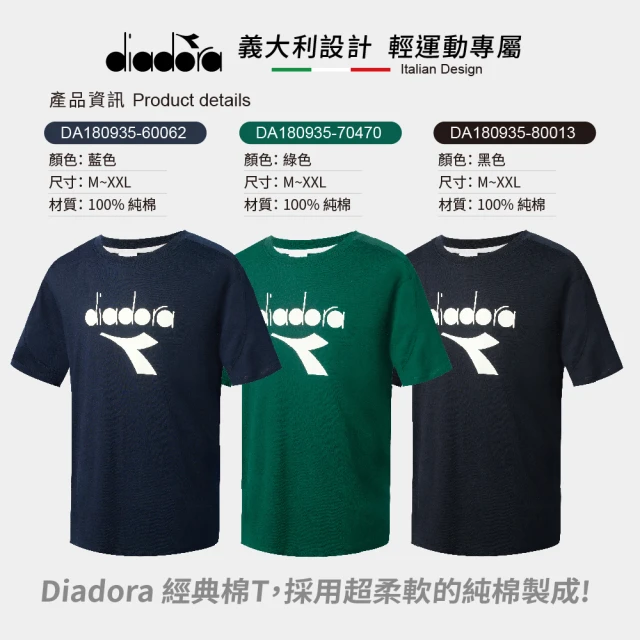 DIADORA 義大利設計 LOGO 運動休閒 T-shirt(共3色)