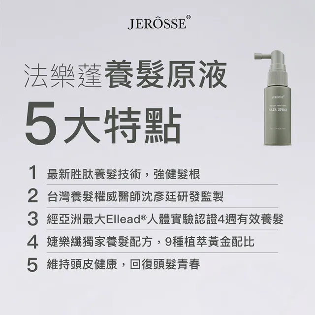 【JEROSSE 婕樂纖】法樂蓬養髮原液 4瓶入(VIP優惠價 30ml/瓶 胜肽養髮技術 9種植萃黃金比例)