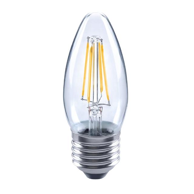 【Luxtek樂施達】LED尖清蠟燭型燈泡 全電壓 C35C 4.5W E27 白光 6500K 10入(大螺口 仿鎢絲燈 符合CNS安規)