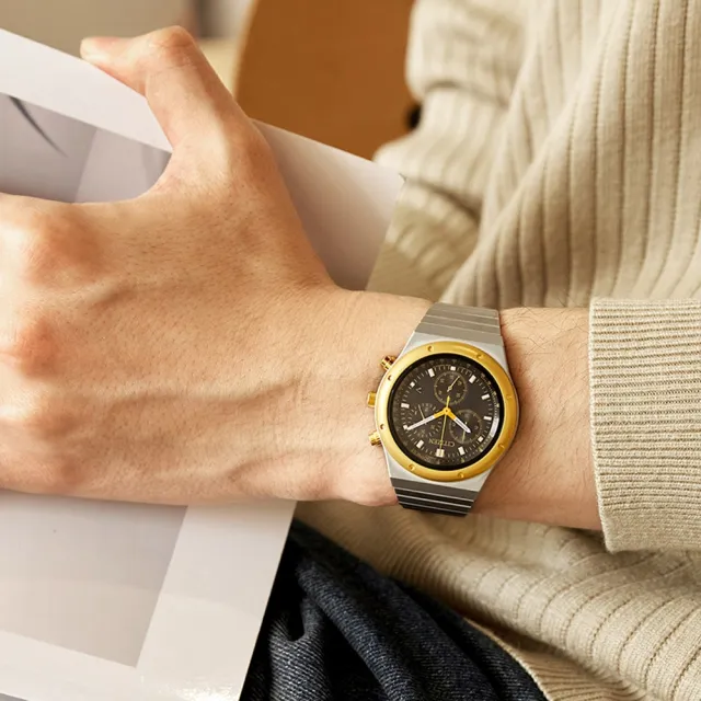 【CITIZEN 星辰】Chronograph 光動能 昭和金 復刻計時腕錶 38MM (AT2544-64E) 雙11 送禮