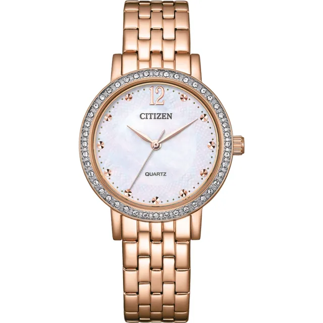 【CITIZEN 星辰】LADYS 璀璨水晶 時尚石英女錶 31.2MM (EL3108-53D/EL3104-54D) 雙11 送禮